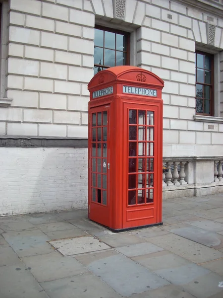 Disparo Vertical Una Cabina Telefónica Roja Londres Reino Unido —  Fotos de Stock