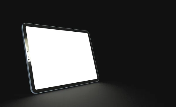 Rendering Tablet Blank Screen Copy Space Black Background — Stock Photo, Image