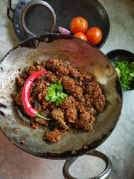 Гіркий Динь Індійський Гострі Рецепти Їжі Залізом Кадай Інгредієнти Навколо — стокове фото
