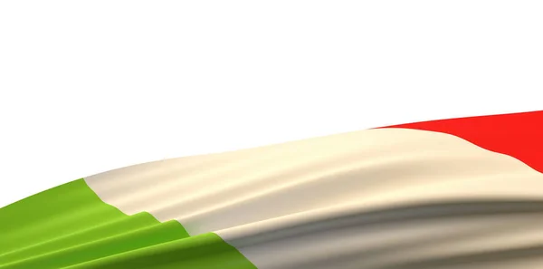 Απόδοση Της Ιταλικής Σημαίας Ψηφιακή Σύγχρονη Στον Άνεμο Που Απομονώνονται — Φωτογραφία Αρχείου