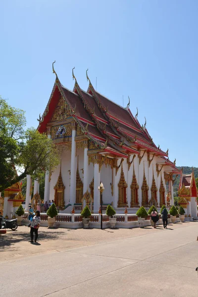 Uma Vista Panorâmica Famoso Wat Chalong Phuket Tailândia — Fotografia de Stock
