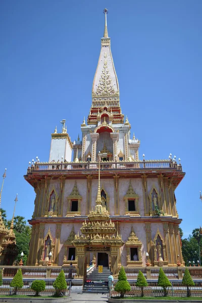 Uma Vista Panorâmica Famoso Wat Chaithararam Chalong Tailândia — Fotografia de Stock