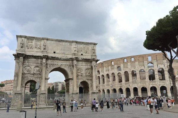 Řím Itálie 2019 Arch Constantine Colosseum Řím Itálie — Stock fotografie