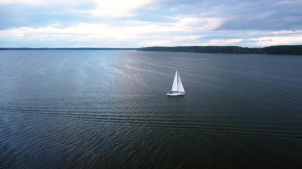 Яхта Пливе Вниз Річці — стокове відео