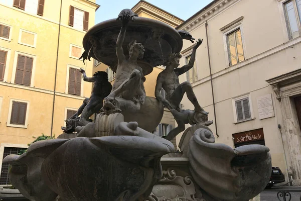 Rome Italy Sep 2019 Closeup Shot Turtle Fountain Fontana Delle — Stock Photo, Image