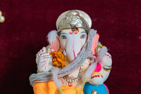 Idol Lord Ganesh Shadu Clay Hindu Religion God Occasione Ganesh — Foto Stock