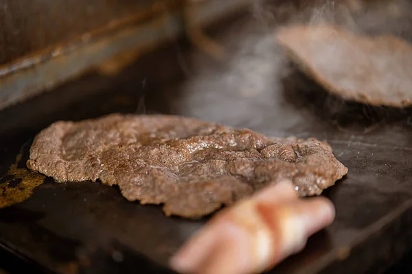 Selektiv Fokusering Skott Nötkött Grillen — Stockfoto