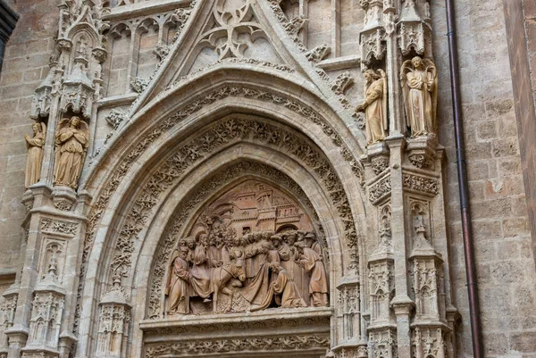 Sevilla Spain Mar 2009 Religious Images Sculpted Top Part Entrance — Stock Photo, Image