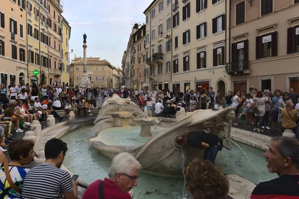 Rome Italy Sezon 2019 Roma Talya Fontana Della Barcaccia Ile — Stok fotoğraf