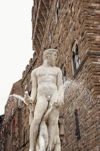 Neptunfontän Florens Toscana Italien — Stockfoto
