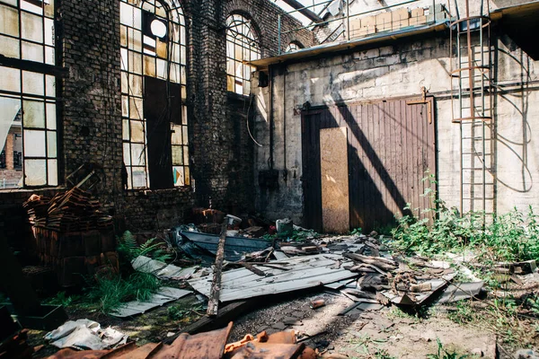 Ruins Abandoned Historical Building Scattered Debris — Stock Photo, Image