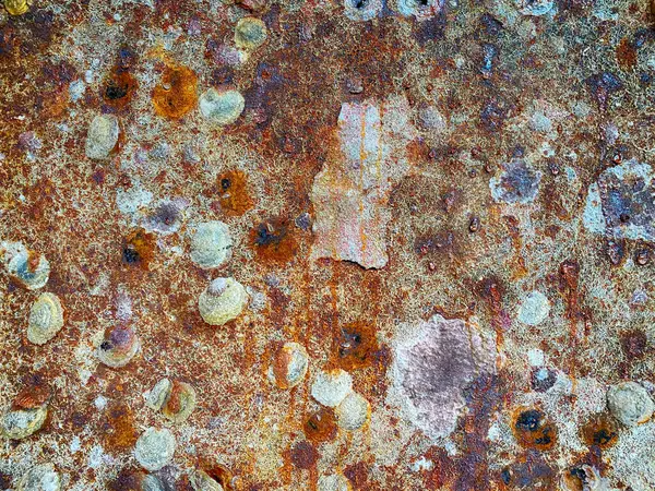 Ένας Παλαιωμένος Τοίχος Από Μέταλλο Διάβρωση Και Βρώμικη Ανώμαλη Επιφάνεια — Φωτογραφία Αρχείου