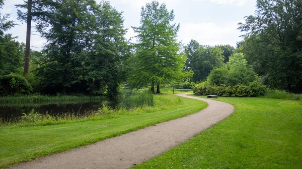 オランダのヴァッセン 2021年6月22日 オランダのヴァアッセンの美しい公園を通る狭い道 — ストック写真