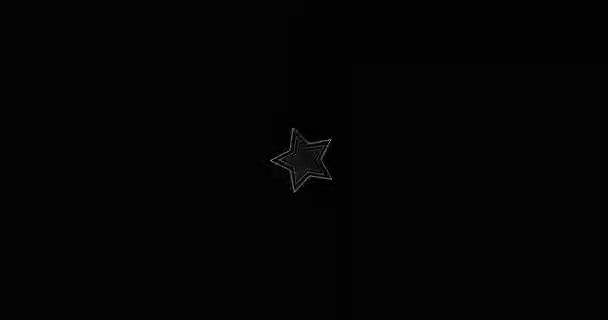 Estrela Das Estrelas Sobre Fundo Preto — Vídeo de Stock