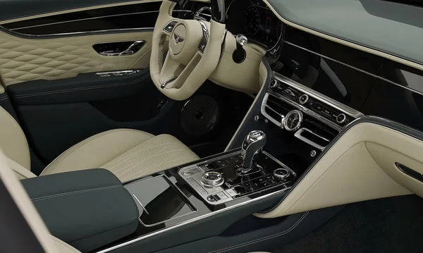 Munich Alemania Sep 2021 Bentley Flying Spur Interior Coche Lujoso — Foto de Stock