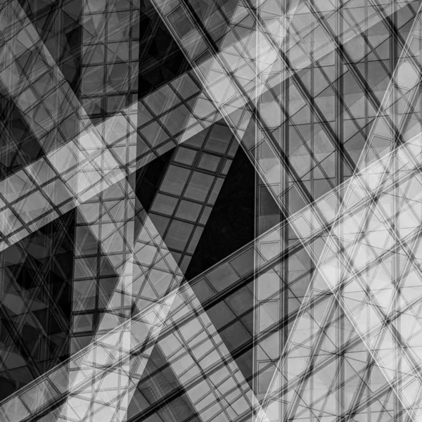 Graustufenaufnahme Der Fenster Eines Gläsernen Wolkenkratzers — Stockfoto