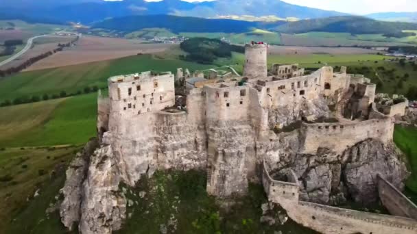 中世の要塞都市の城の景色最も美しい風景の状態 — ストック動画