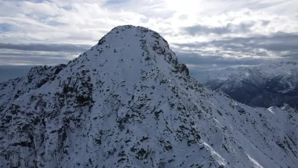 Natura Malownicze Góry Pokryte Śniegiem — Wideo stockowe