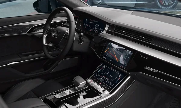 Ингольстад Германия Сен 2021 Audi Luxurious Comfortable Modern Car Interior — стоковое фото