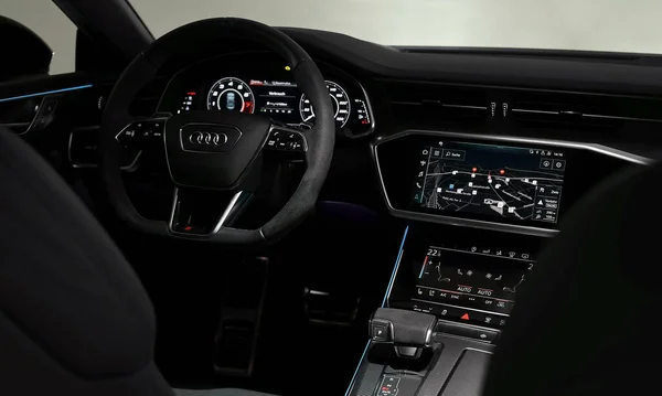Ingolstadt Alemania 2021 Audi Interior Coche Lujoso Cómodo Moderno Concepto — Foto de Stock