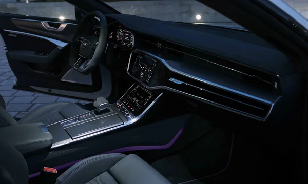 Ingolstadt Německo 2021 Audi Luxusní Pohodlný Moderní Interiér Vozu Ideální — Stock fotografie
