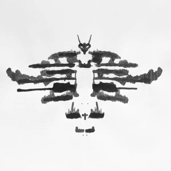Den Rorschach Bläckplump Test Symmetrisk Illustration Akvarell Och Bläck Vitt — Stockfoto