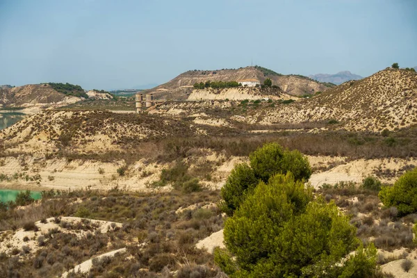 Uma Foto Panorâmica Paisagem Perto Reservatório Pedrera Torremendo Espanha — Fotografia de Stock