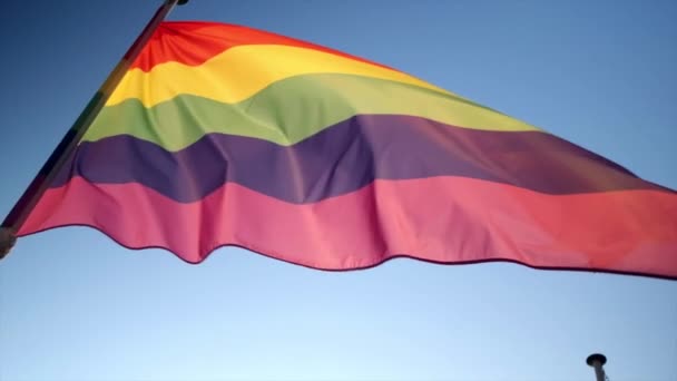 Bandera Del Arco Iris Del Orgullo Lgbt — Vídeo de stock
