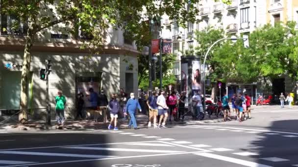 Pandangan Kabur Dari Kota Barcelona — Stok Video