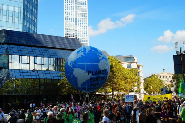 Frankfurt Deutschland September 2021 Fridays Future Demonstration Fuße Der Deutsche — Stockfoto