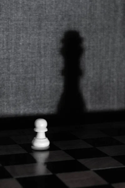 Вертикальный Снимок Шахматной Фигурки Сером — стоковое фото