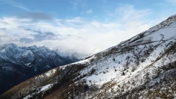 Natur Naturskön Utsikt Berg Täckta Med Snö — Stockvideo