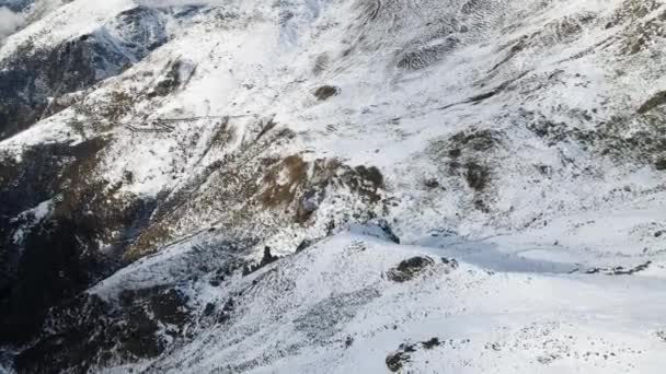 Naturaleza Vista Panorámica Montañas Cubiertas Nieve — Vídeo de stock