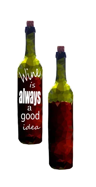 红葡萄酒瓶隔离 — 图库矢量图片