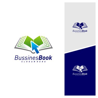 Çevrimiçi Kitap logo tasarım vektör şablonu, İllüstrasyon Kitabı tasarım kavramı, simge simgesi