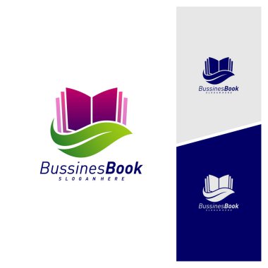 Nature Book logo tasarım vektör şablonu, Illustration Book tasarım kavramı, simge