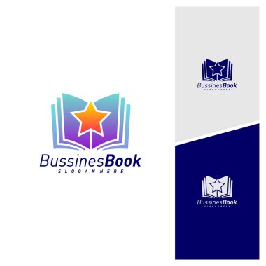 Star Book logo tasarım vektör şablonu, Illustration Book tasarım kavramı, simge