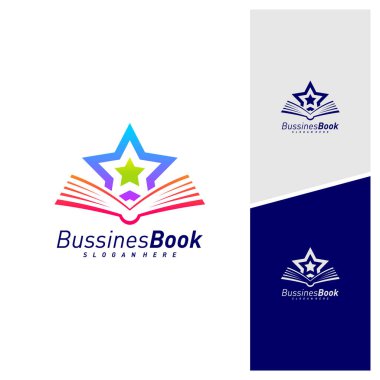 Star Book logo tasarım vektör şablonu, Illustration Book tasarım kavramı, simge