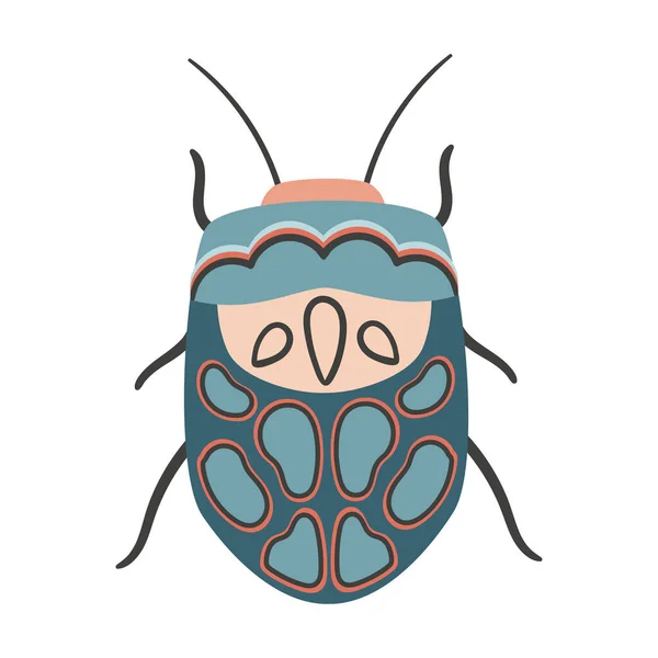 Ζωύφιο Πικάσο. Χειροποίητο δακτυλιοειδές sphaerocoris. Vector Zulu hud έντομα bug για το σχεδιασμό. — Διανυσματικό Αρχείο