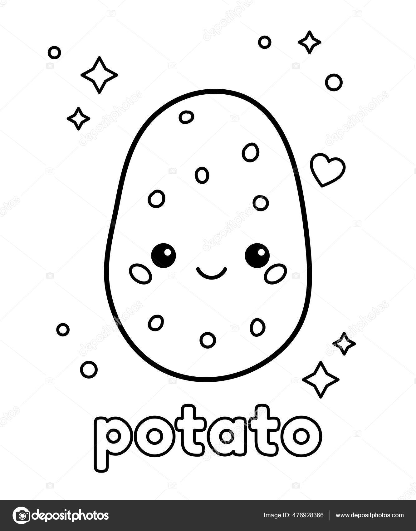 Desenho De Esboço Páginas Para Colorir Frutas Kawaii Vetor PNG