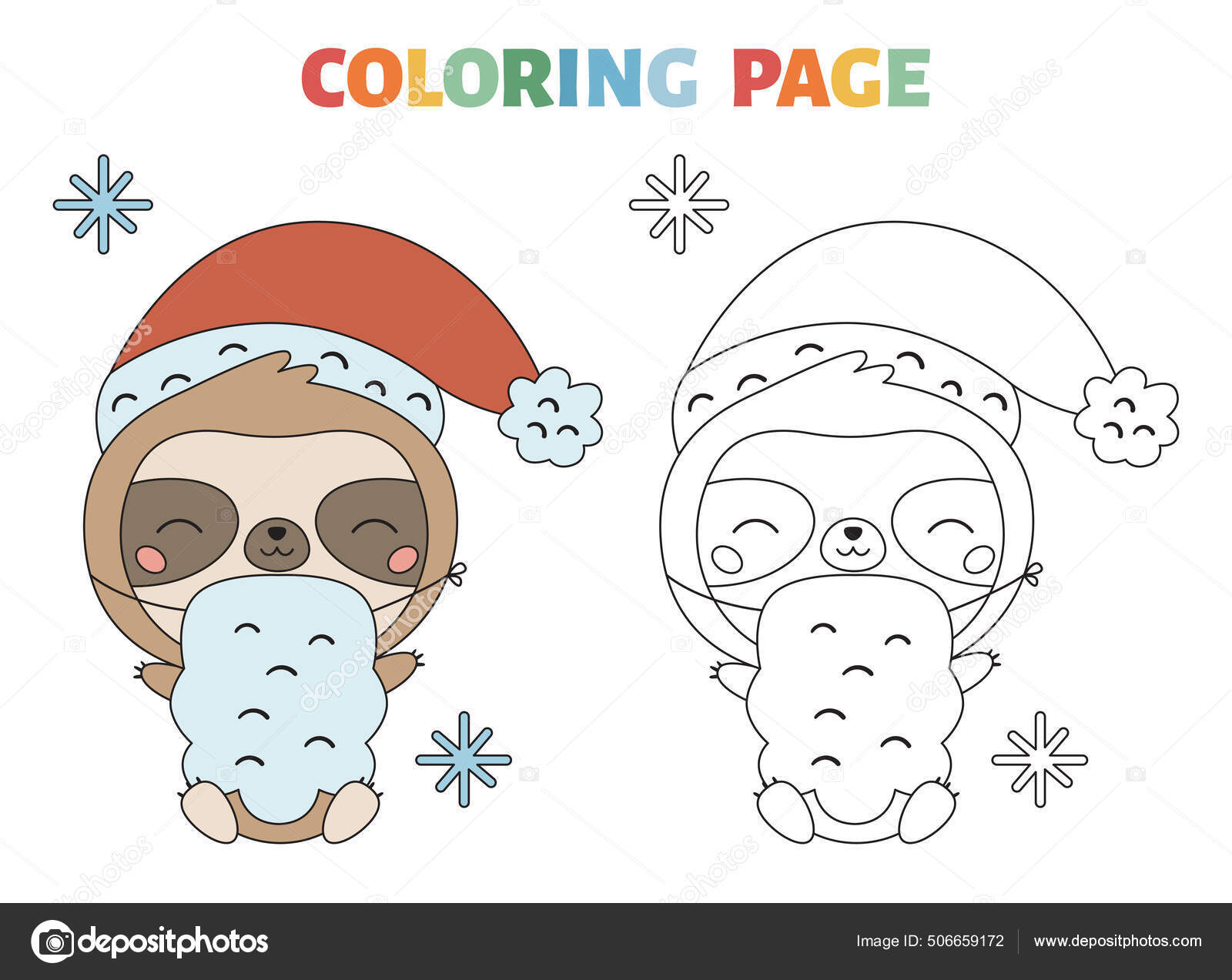 Kawaii Winter and Christmas Adult Coloring Book : A Winter