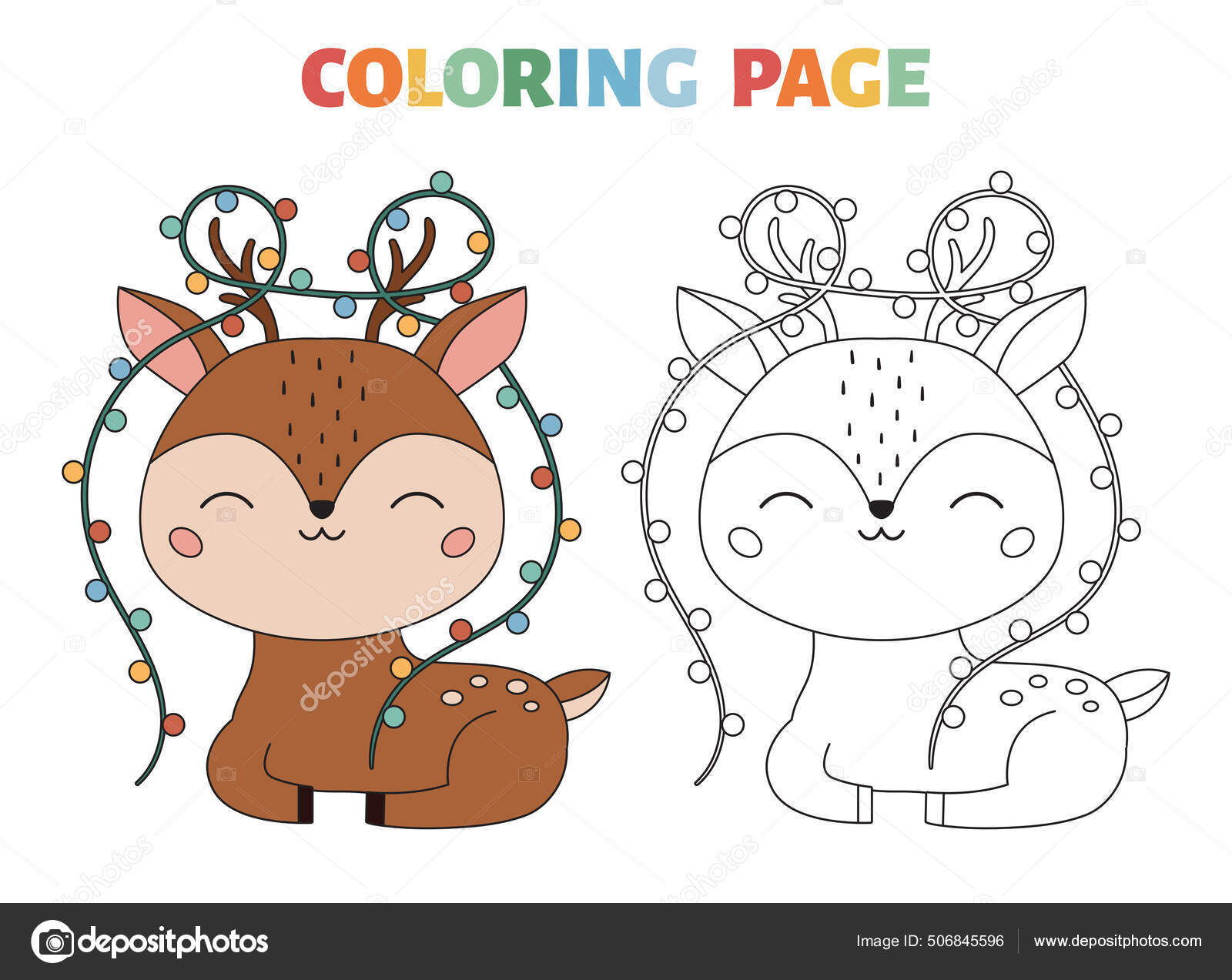 Desenhos Kawaii de Natal para Colorir e Imprimir