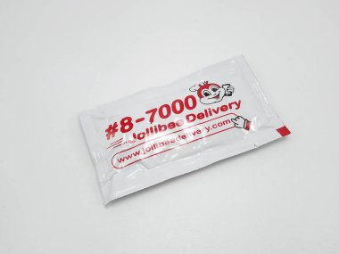 MANILA, PH - OCT 21 - Jollibee ketçap sosu kesesi 21 Ekim 2020, Manila, Filipinler.