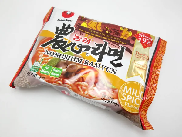 Manila Oct Nongshim Ramyun Nudlar Mild Kryddig Smak Den Oktober — Stockfoto