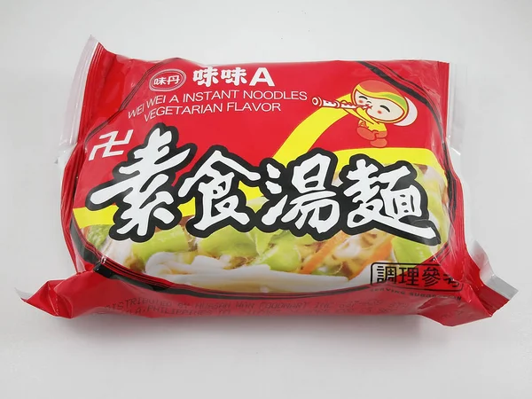 Manila Lgo Wei Wei Instant Noodles Vegetarische Smaak Oktober 2020 — Stockfoto