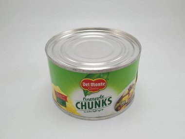 MANILA, PH - OCT 5 - Del monte ananas parçaları 5 Ekim 2020 'de Manila, Filipinler' de.