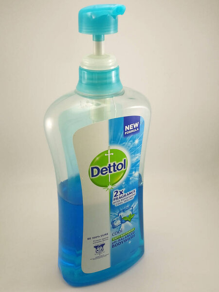 MANILA, PH - OCT 5 - Dettol antibacterial cool body wash bottle on October 5, 2020 in Manila, Philippines.
