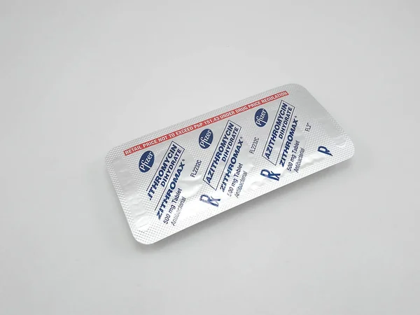 Manila Oct Pfizer Azithromycine Dihydraat Zithromax Antibacteriële Tablet Oktober 2020 — Stockfoto