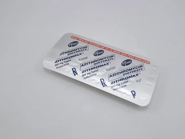 Manila Oct Pfizer Azitromisin Tablet Antibakteri Zithromax Dihidrat Pada Oktober — Stok Foto