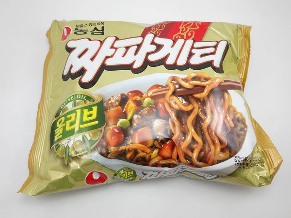 Manila Lgo Nongshim Olijfolie Noedels Oktober 2020 Manilla Filipijnen — Stockfoto